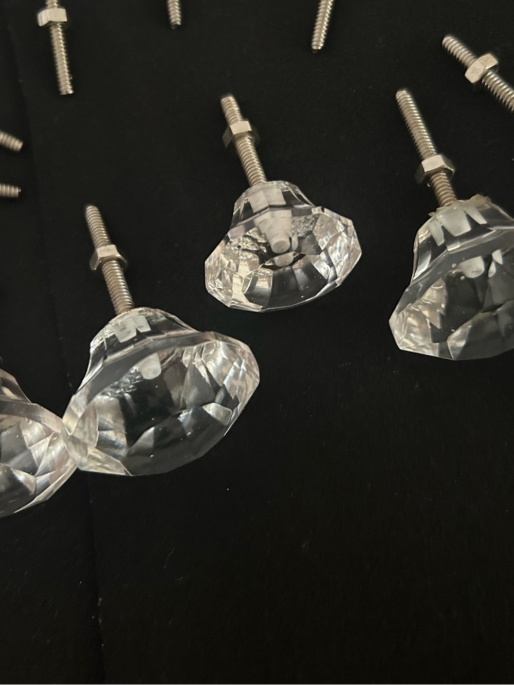 Clear Faceted Acrylic Wall Knob - Decorative Home Wall Decor